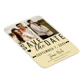 Magnet Flexible Faire-part de mariage moderne jaune pâle avec 2 ph (Côté Droit)