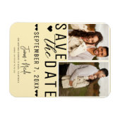 Magnet Flexible Faire-part de mariage moderne jaune pâle avec 2 ph (Horizontal)