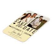 Magnet Flexible Faire-part de mariage moderne jaune pâle avec 2 ph (Côté Gauche)