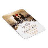 MAGNET FLEXIBLE FAIRE-PART DE MARIAGE ORNAMENTALE AVEC PHOTOS (Côté Droit)