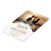 MAGNET FLEXIBLE FAIRE-PART DE MARIAGE ORNAMENTALE AVEC PHOTOS (Côté Gauche)