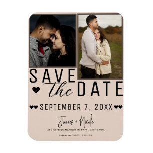 Magnet Flexible Faire-part de mariage photo 2 Bisque d'amande mode