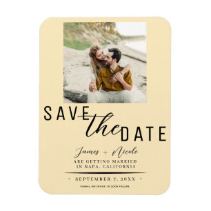 Magnet Flexible Faire-part de mariage photo avec crème anglaise ch