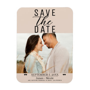 Magnet Flexible Faire-part de mariage photo de bisque d'amande mod