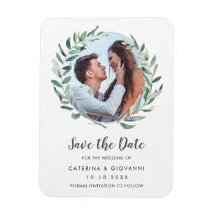 Magnet Flexible Faire-part de mariage photo de verdure d'olive rus