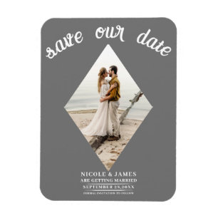 Magnet Flexible Faire part de mariage photo diamant gris foncé