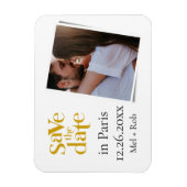 Magnet Flexible Faire part de mariage photo unique en or moderne P (Vertical)