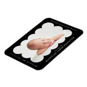 Magnet Flexible Faire-part de naissance à cadre noir moderne évasé (Côté Gauche)