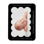 Magnet Flexible Faire-part de naissance à cadre noir moderne festo (Vertical)