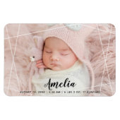 Magnet Flexible Faire-part de naissance à formes géométriques mode (Horizontal)