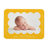 Magnet Flexible Faire-part de naissance avec cadre jaune moderne à (Horizontal)
