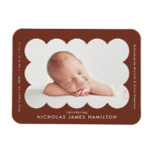 Magnet Flexible Faire-part de naissance avec cadre marron moderne (Horizontal)