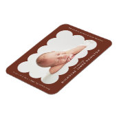 Magnet Flexible Faire-part de naissance avec cadre marron moderne (Côté Gauche)