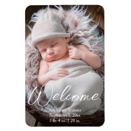 Magnet Flexible Faire-part de naissance Bienvenue (Vertical)