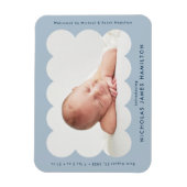 Magnet Flexible Faire-part de naissance bleu clair moderne à bordu (Vertical)