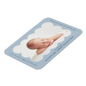 Magnet Flexible Faire-part de naissance bleu clair moderne à bordu (Côté Gauche)