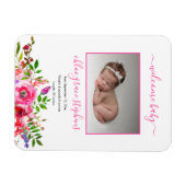 Magnet Flexible Faire-part de naissance - Boho Rose Floral Baby Gi (Horizontal)