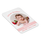 Magnet Flexible Faire-part de naissance de bébé fille moderne phot (Côté Droit)