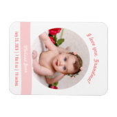Magnet Flexible Faire-part de naissance de bébé fille moderne pour (Horizontal)