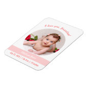 Magnet Flexible Faire-part de naissance de bébé fille moderne pour (Côté Gauche)