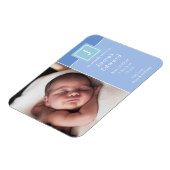 Magnet Flexible Faire-part de naissance de bébé garçon avec photo  (Côté Gauche)