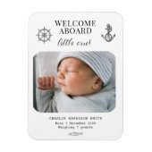 Magnet Flexible Faire-part de naissance de bébé sur le thème nauti (Vertical)