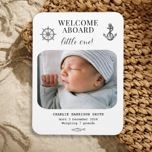 Magnet Flexible Faire-part de naissance de bébé sur le thème nauti