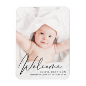 Magnet Flexible Faire-part de naissance de script de photos d'accu (Vertical)