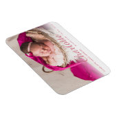 Magnet Flexible Faire-Part de Naissance Fille Photo Script Nom (Côté Droit)