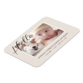 Magnet Flexible Faire-part de naissance moderne avec photo bébé éc (Côté Gauche)