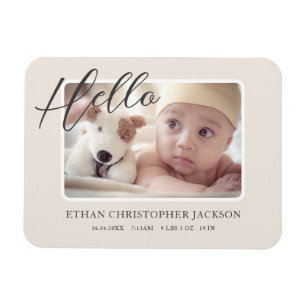 Magnet Flexible Faire-part de naissance moderne avec photo de bébé