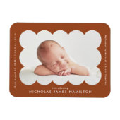 Magnet Flexible Faire-part de naissance moderne en forme de coquil (Horizontal)