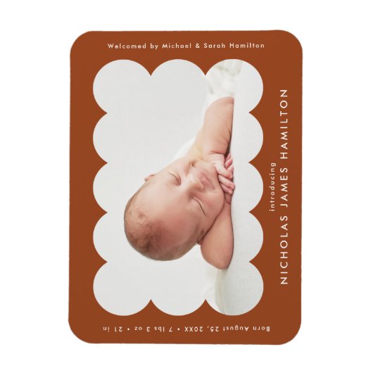 Magnet Flexible Faire-part de naissance moderne en terre cuite (Vertical)