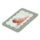 Magnet Flexible Faire-part de naissance moderne encadré à festons (Côté Gauche)