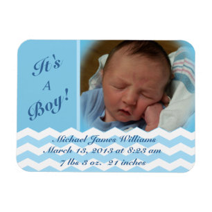 Magnet Flexible Faire-part de naissance Motif Chevron