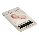 Magnet Flexible Faire-part de naissance noir et blanc tendance (Côté Droit)
