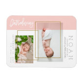 MAGNET FLEXIBLE FAIRE-PART DE NAISSANCE PANNEAUX DE COULEUR (Horizontal)