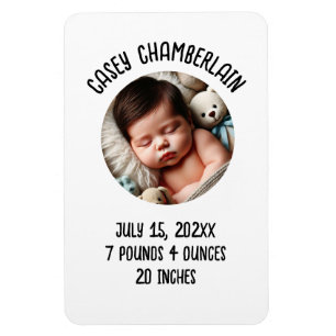 Magnet Flexible faire part de naissance personnalisé avec photo