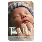 Magnet Flexible Faire-part de naissance photo bébé de script moder (Vertical)