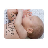Magnet Flexible Faire-part de naissance photo bébé | Script modern (Horizontal)