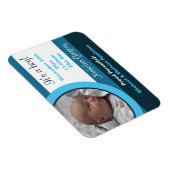 Magnet Flexible Faire-part de naissance photo bleu Flex Flat Magne (Côté Droit)