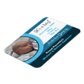 Magnet Flexible Faire-part de naissance photo bleu Flex Flat Magne (Côté Gauche)