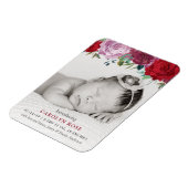 Magnet Flexible Faire-part de naissance photo de fleurs florales r (Côté Gauche)