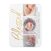 Magnet Flexible faire-part de naissance photo Gold Foil 3 (Vertical)