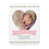 Magnet Flexible Faire-part de naissance photo moderne pour bébé fi (Vertical)