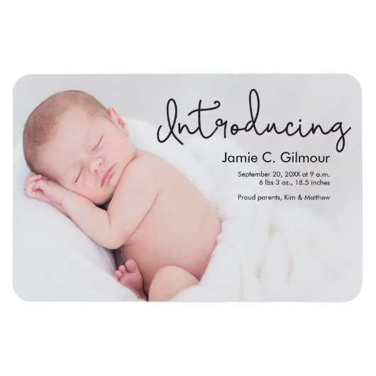 Magnet Flexible Faire-part de naissance photo pour bébé (Horizontal)