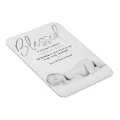 Magnet Flexible faire-part de naissance photo Silver Foil "béni" (Côté Droit)