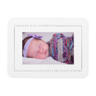 Magnet Flexible Faire-part de naissance photo Simply Chic Silver F