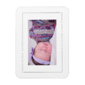 Magnet Flexible Faire-part de naissance photo Simply Chic Silver F (Vertical)