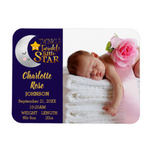 Magnet Flexible Faire-part de naissance photo Twinkle Little Star